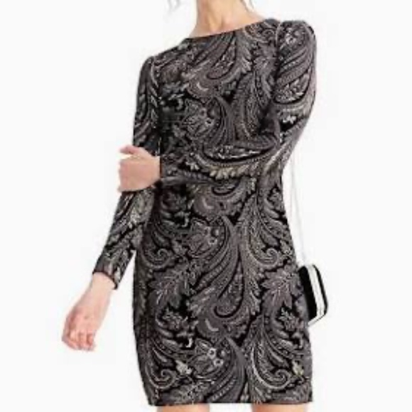 MSK velvet glitter-print dress in black/gold size 12 - Picture 1 of 5